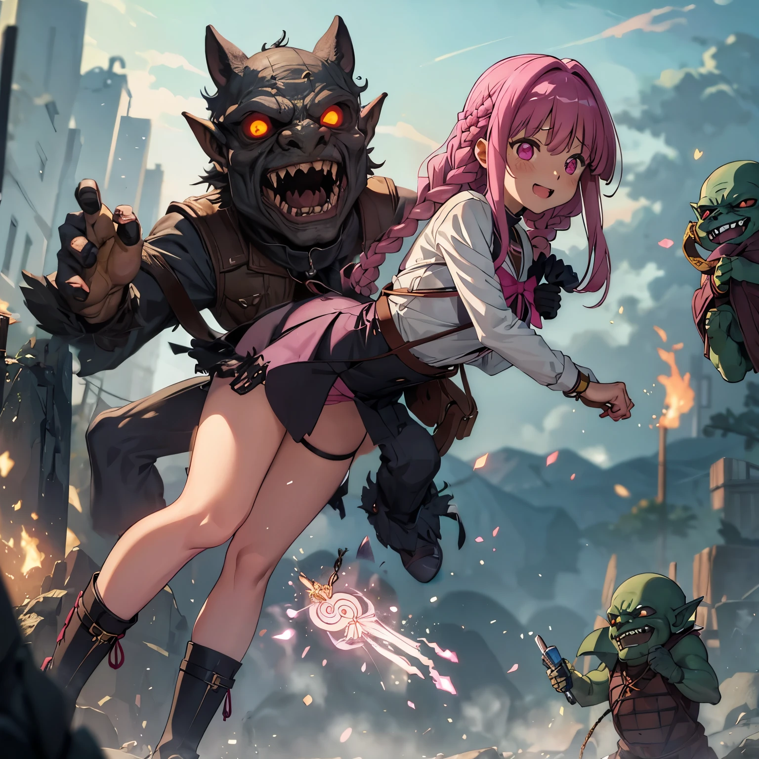 Goblin, glowing eyes, horror, monster