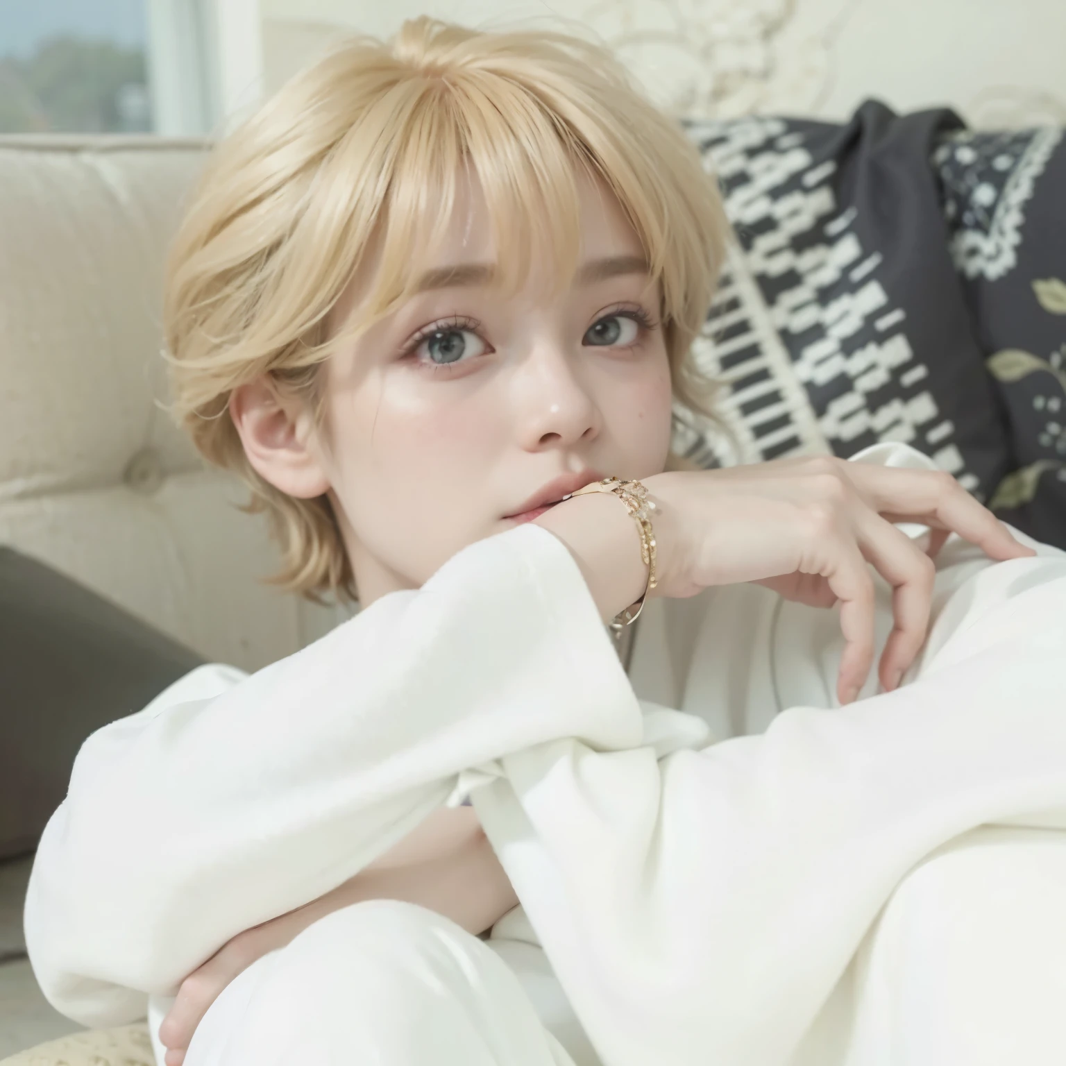 mulher arafa com cabelo colorido sentada em uma mesa, Jung Jaehyun, adorable and pale korean face, Ulzzang inteligente, Kim Doyoung, com cabelo curto, jossi do blackpink, Hong junho hyung, Tae June Kim, Ulzzang, o corte Hime, Jaeyeon Nam, xqc, Parque Jimin, cabelo curto platinado moleca