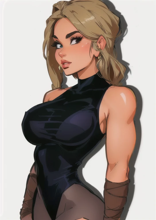 sexytoon, 8k, desenho de uma mulher com um vestido preto e seios grandes, suor muscular lara croft, estilo de arte dos desenhos animados, estilo de fluxo aeon, cel - estilo de arte sombreado, lara croft como mulher aranha, in a mixed style of æon flow, fanart da coelhinha lola, Cel sombreado!!!, arte digital dos desenhos animados, inspired by José Comas Quesada, clean Cel sombreado
