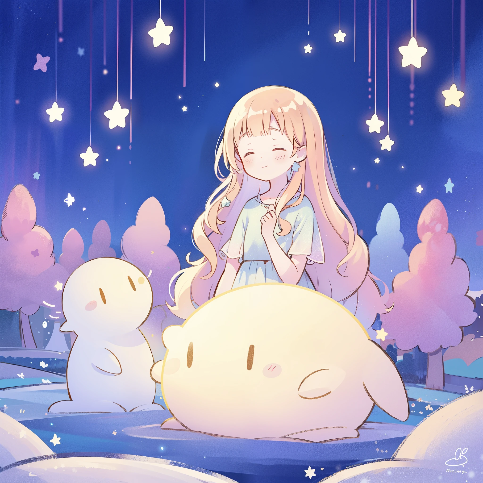 complex background, wishing star background, a woman wearing an ethereal mystical pink translucent dress that reflects the stars, dreamy, peaceful, serene composition, glowing stars, glowing, perfume promo art, mystic, complex drawing, highly detailed, Covergirl brand, promo art, artistic rendition, ethereal, starry night, midjourney style
