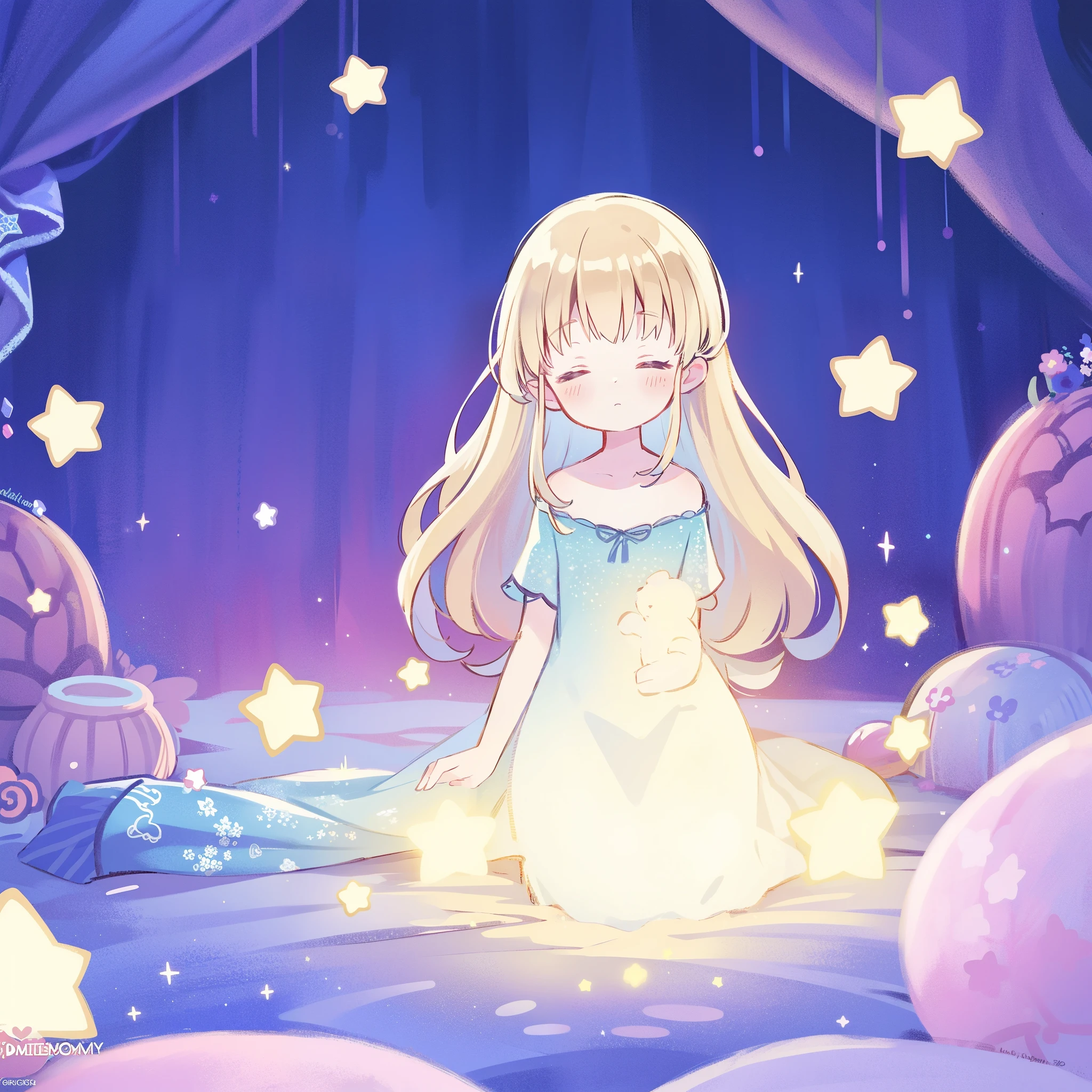 complex background, wishing star background, a woman wearing an ethereal mystical pink translucent dress that reflects the stars, dreamy, peaceful, serene composition, glowing stars, glowing, perfume promo art, mystic, complex drawing, highly detailed, Covergirl brand, promo art, artistic rendition, ethereal, starry night, midjourney style
