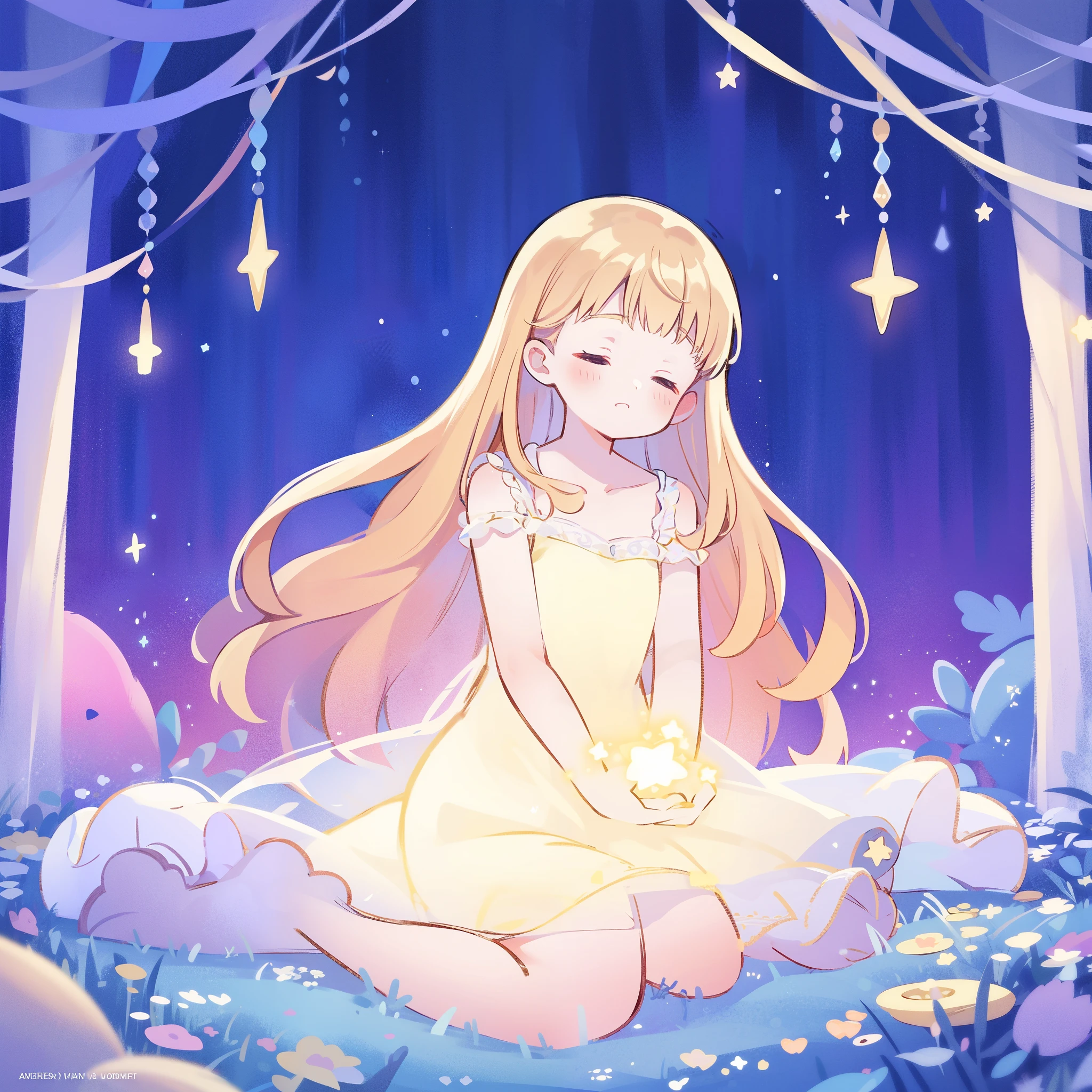 complex background, wishing star background, a woman wearing an ethereal mystical pink translucent dress that reflects the stars, dreamy, peaceful, serene composition, glowing stars, glowing, perfume promo art, mystic, complex drawing, highly detailed, Covergirl brand, promo art, artistic rendition, ethereal, starry night, midjourney style