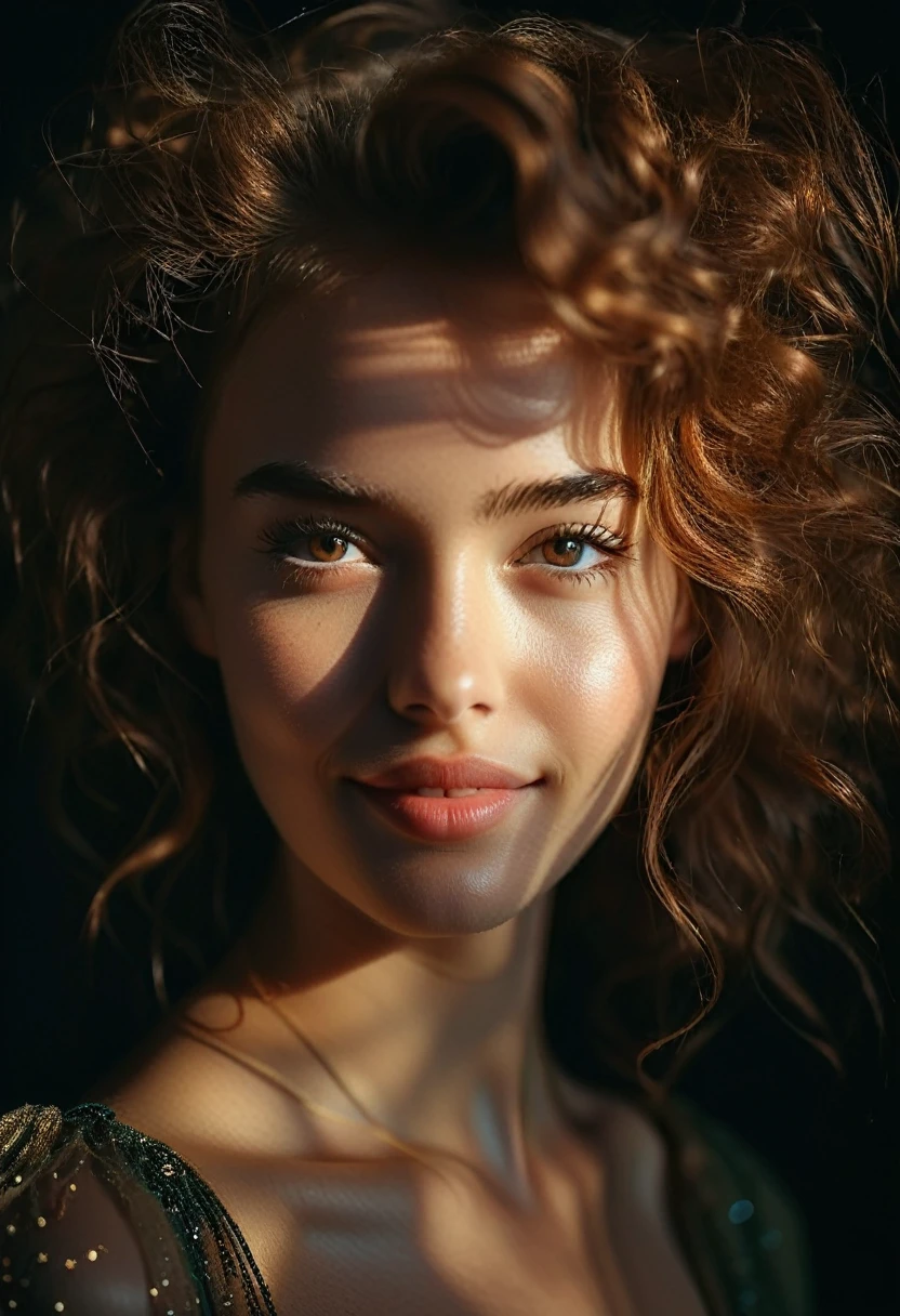 1940s editorial photo: 20 year old girl, 1 woman, solo, in frame, contemptuous smile, in dark room, extremely detailed eyes, detailed symmetrical realistic face, extremely detailed natural texture, peach fuzz, tangled hair, masterpiece, absurd ,award-winning photography by Lee Jeffries,nikon d850 film, kodak portra 400 f1.6 camera lens, extremely detailed, amazing, fine details, rich colors, hyper realistic texture, dramatic lighting, unreal engine, popular on artstation, Cinestill 800 tungsten. photorealistic,Photo in RAW format, Tanvir Tamim, high quality, high resolution,sharp focus, highly detailed, cinematic lighting, 8k uhd, high res, cinematic, neoprene, behance winner, featured on unsplash, cgsociety, unreal engine 5, super sharp focus.(full length, Wide angle, center, without trimming) - AR 9:16 - from 1:2