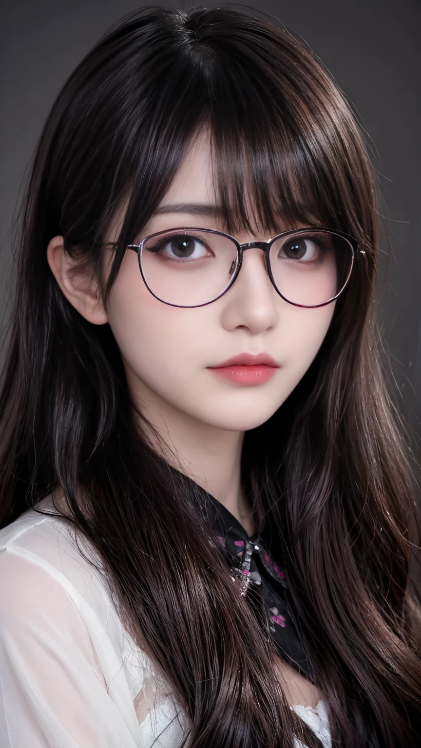 background(Black Night Sky,Big Moon),Woman close up,Wearing a white shirt、Purple Hair,Very long hair,very thick braids,Purple eyes,big 、((((Glasses))))、realistic girl rendering, 8k artistic german bokeh, Enchanting girl, Realistic girl, Gurwitz, Gurwitz-style artwork, Girl Roleplay, Realistic 3D style, cgstation Popular Topics,, 8K Portrait Rendering,(Faithfulness,Faithfulness:1.4),Wear pink pajamas,巨big ,Sparkling eyes,Purple eyes、Two Girls、highest quality、Super detailed、4K、Japanese、Captivating beauty、Attractive adult woman、Beautiful woman、Cool girl、evil female、Brainwashed、brainwashing、Fallen into evil、Grin、Evil expression、Evil smile、evil、Brown Hair、Wavy Hair、Swept-apart bangs、Heavy makeup、Heavy makeup、Sharp Eye、Hollow Eyes,Half-closed eyes、Hollow Eyes、Purple Eyeshadow、Black lipstick、Black lip gloss、Long black cheongsam、Wide sleeves、night、Spooky Fortresakeup brush、compensate、Are standing、