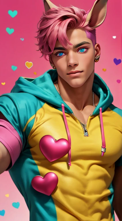 Portraits,{heart effects},{Vivid Color},Pink background, multiple monochromatic colors,Wind,looking at viewer,pretty,{{Pink hospital room}}, {bandages},{pop syringe},short hair,Vivid Color,Beautiful, detailed eyes, jewel-like eyes, colorful eyes, sparkling eyes,{{{Youth}}},Good looking guy,{{{boy}}},{Top quality},{{Colorful mass pills}},{{{colorful mass capsule pills}}},moe sleeves,hoodie,hairpin,rabbit,pink effect,purple cross,pink heart,stuffed cat,pink hair,top quality,CG,High Resolution,Illustration,Beautiful detailed eyes,looking at viewer,finely drawn, {Art Book}, {{Vivid Color}},Long lashes, lots of lashes,{{Face close-up}},leaning to the side,{{{Male}}},mysterious,night,{young men},{{adult men}},{{{sanpaku eyes}}}, {{{scornful eyes}}},{{{He's handsome}}}, {{Beautiful young man}},{{{{Good looking guy}}}}, Colorful, Beautiful, detailed eyes, jewel-like eyes,colorful eyes, sparkling eyes,{{{{{boy}}}}},Wind,{1boy},{1 person}