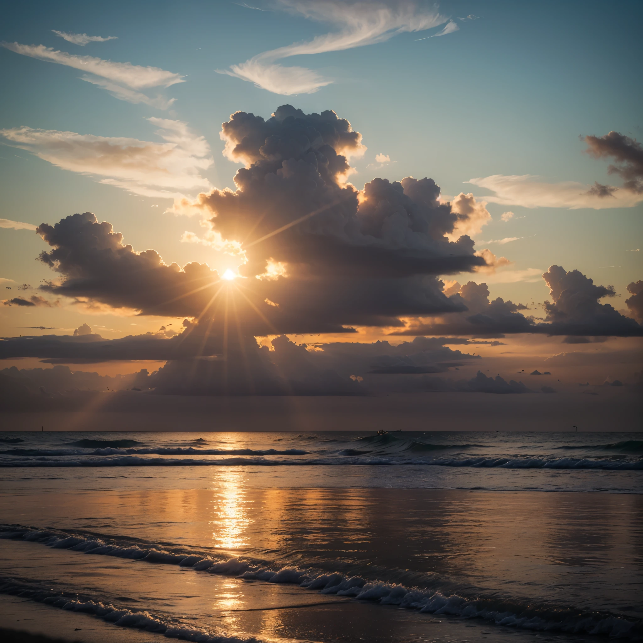 "The sun gently embraces the sky, painting the horizon with warm hues that captivate the heart, while clouds play like dancers on the stage of the heavens."