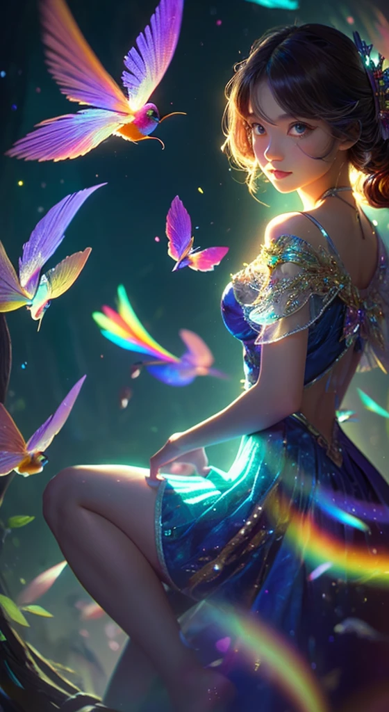(((masterpiece))), (((highest quality))), ((Super detailed)),(Highly detailed CG illustrations), ((Very delicate and beautiful)),turn around、bikini:1.5,Cinematic Light, 現在流行しているGenreの巨匠のスタイルを模倣した、Create stunning fantasy artwork。. In the works of art、It should contain elements of both mythical and fairytale fantasy with dreamy rainbow accents。. ((Use the rainbow as your main color.)) The characters in this work are、神秘とGives off an aura of magic繊細でありながら力強い人物であり、 (美しいTranslucent rainbowの羽). Pay close attention to complex facial features, Create captivating eyes with vibrant colors and bold shadows. Character clothing should be designed with thin feathers, silk, Beautiful embroidery, Subtle iridescent details. insert (((Translucent rainbow))), Dreamy colors, Dynamic Lighting, Detailed background elements that create awe and immersion. Gives off an aura of magic、Colorful magical birds and jewel-like rainbow butterflies々Draw. Considering the latest trends in fantasy art, Unique lighting effects, Exploring dynamic and engaging compositional techniques, Try out unique color palettes. Get inspired by top artists from ArtStation and Midjourney. camera: Highlight the beauty of the characters、Choose an angle that enhances the magical majesty of your artwork。. Lighting: Utilize atmospheric lighting techniques to create depth and atmosphere. solve: Aim for high-resolution artwork for exquisite detail and clarity. Art inspiration: Get inspired by popular artists with ArtStation, Explore different styles, Genre, theme.