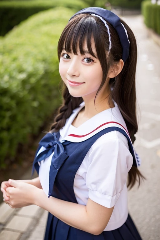 Cute Japanese girl in a ta sexy sailor suit