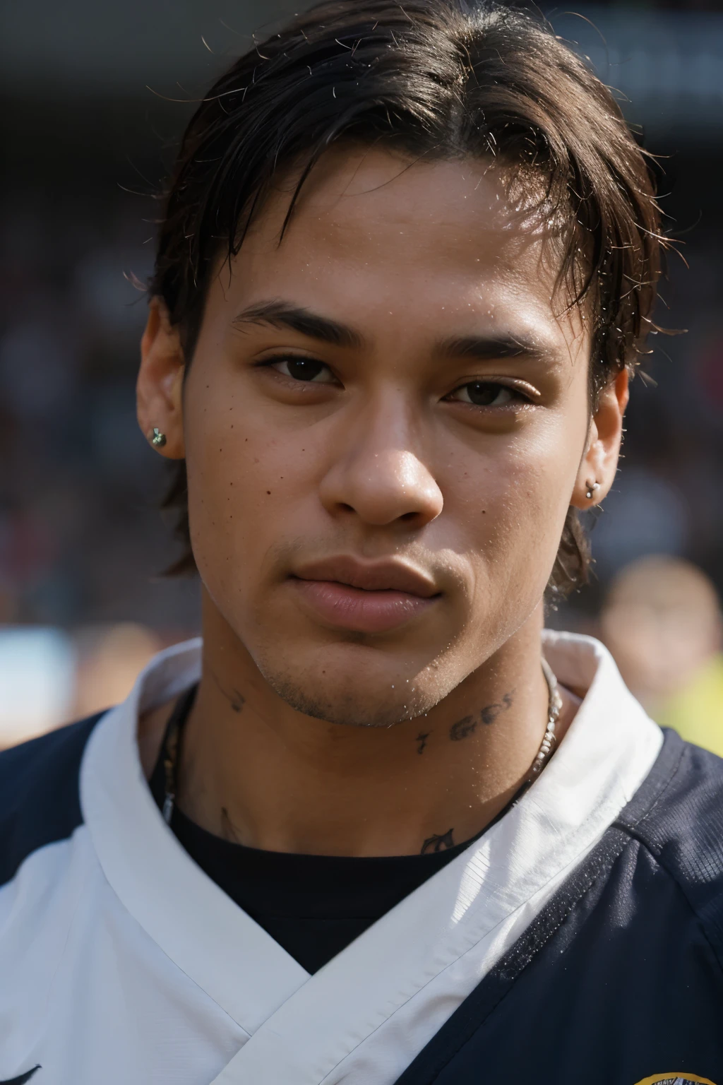 neymar as a sayajin, 8k, high definition, realistic, focus on the face, art by akira toryama