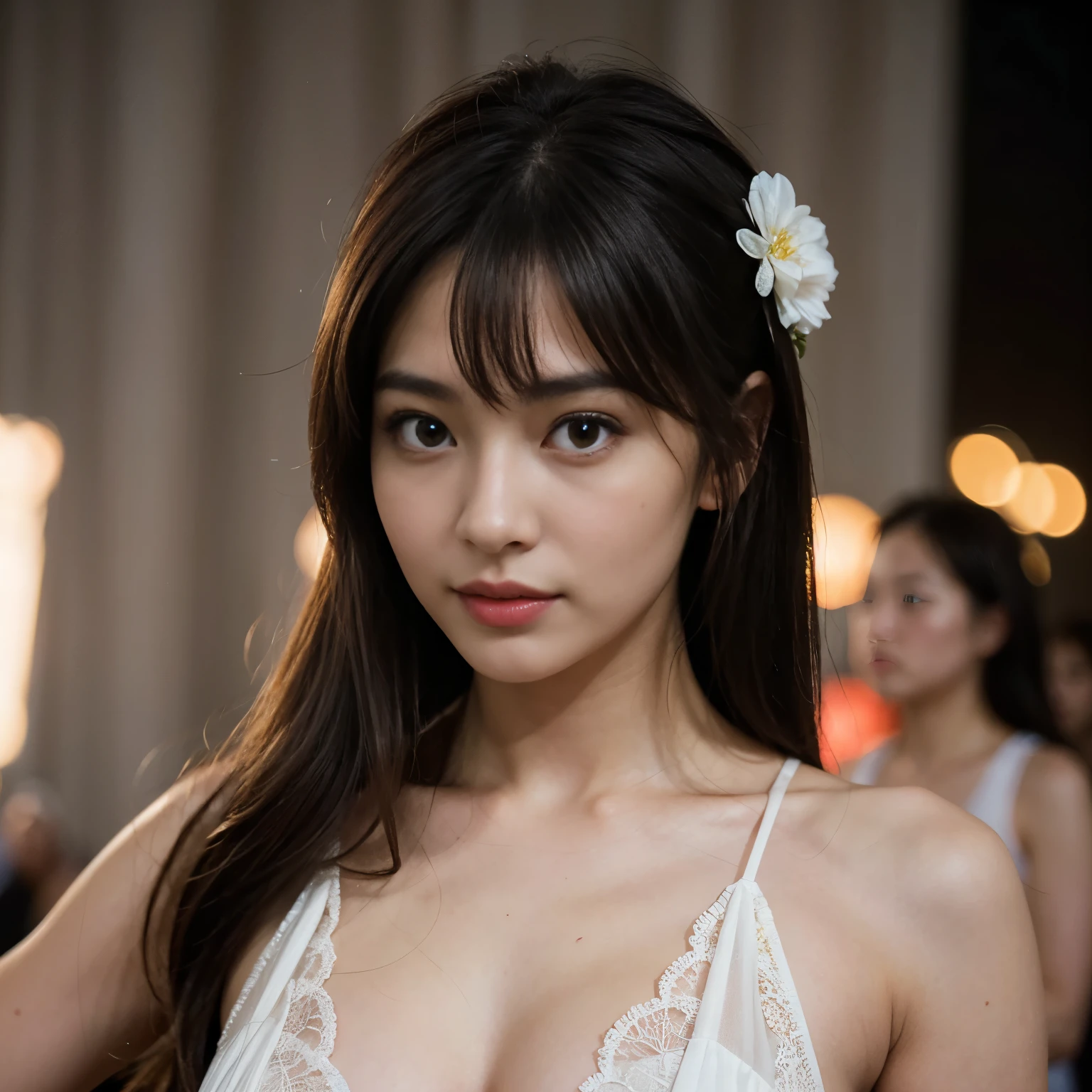 (Highly detailed body、Highly detailed face、highest quality:1.2)、woman、Looking at the audience、