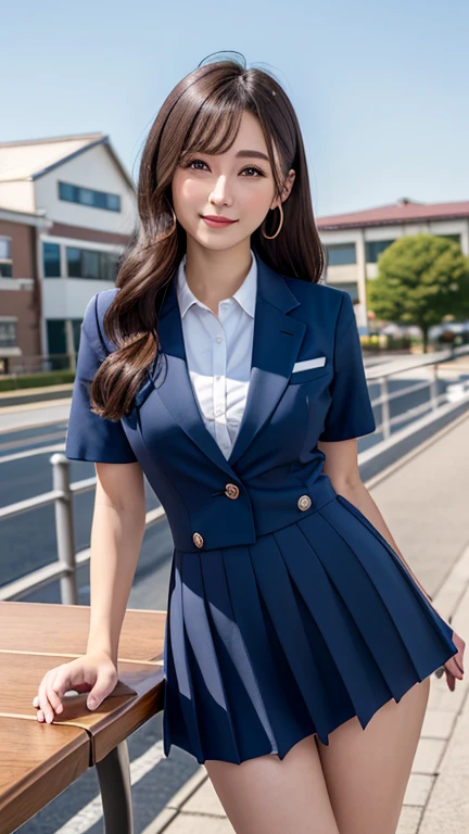 (in 8K, Ultra high resolution, best quality, table top:1.1),(18 years old:1.1)、(Turn away)、in 8K、RAW pictures of Japanese girls、Virtual image、Ultra high resolution、Highest quality、(sailor suit、Navy pleated short skirt:0.6) (High school girl、toned body、Don't forget to expose the entire chest.、black hair straight hair、 very cute、cute smile、sailor suitกระโปรงมินิสีกรมท่า,revealing white bikini、black socks:1.5)Walk along the seaside path
