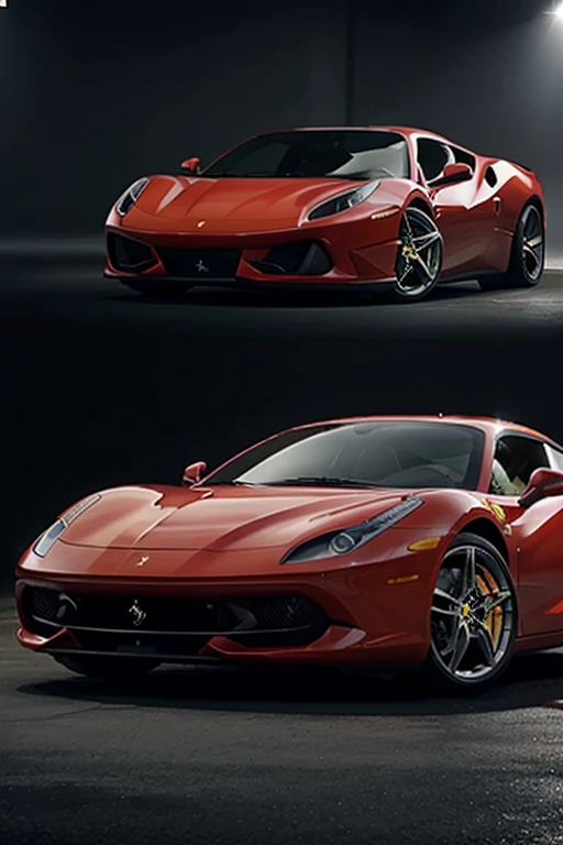 carro de luxo, ferrari vermelha, plano de fundo preto