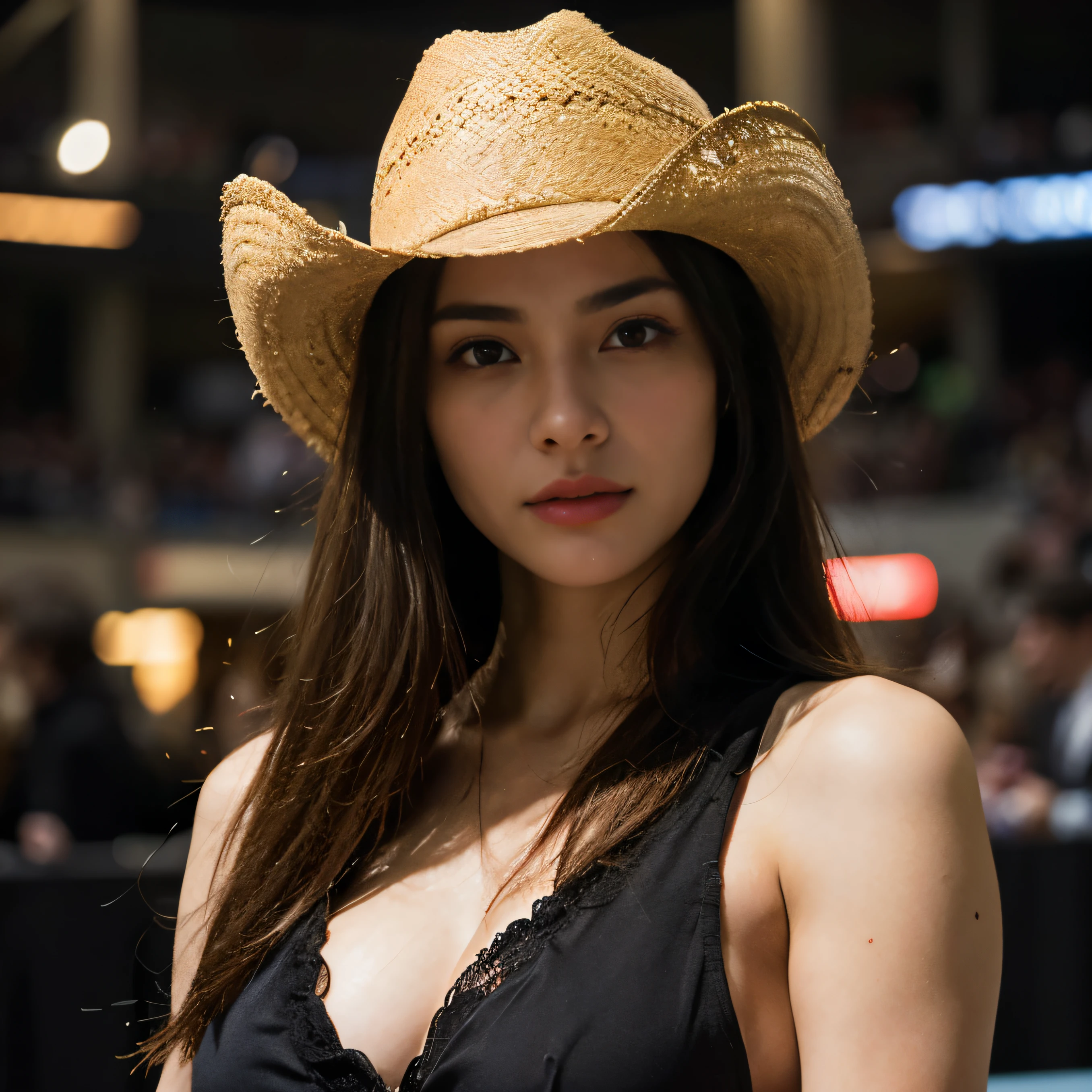 (Highly detailed body、Highly detailed face、highest quality:1.2)、woman、Looking at the audience、Cowboy Shot、