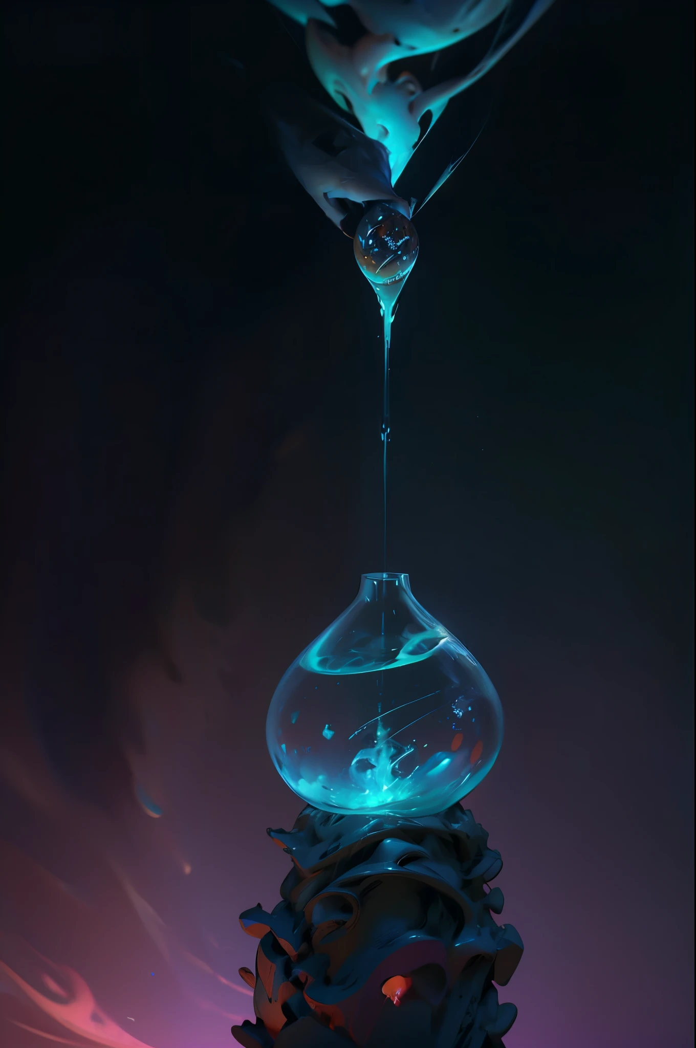 there is a photo of a bottle with a smoky design, painting of one health potion, potion of healing, potion, ethereal essence, Arte conceptual arcano, artefacto dota2, magical potions, magical highlight of concept art, casting a spell on a potion, JAR de artefactos SCP hiperdetallados, Concepto de alquimia, Hechizos invertidos oscuros, arte conceptual oscuro fotorrealista, magic artifact