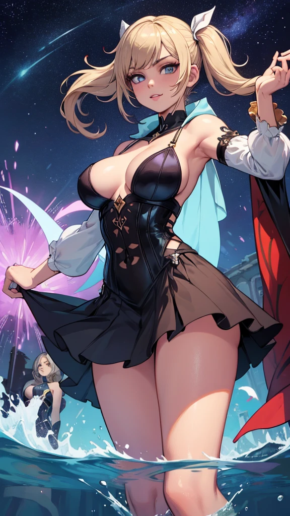 Estilo J. Scott Campbe linda feiticeira, cabelo loiro, Magia, cabelo curto loiro, estilo fantasia, vestido loiro, sorriso loiro, detalhado blue eyes, detalhado brown eyes, revelando o manto assassino, Magia robe, D&D, The cloak is made of origami, Weilding, polvilhar de vezes, detalhes intrincados, realista, Estilo J. Scott Campbe, Focado, detalhado, de fotoreal, Hiperrealismo, 4kn de personagens altamente detalhado, arte digital detalhada fofa, City fan art, design de personagem retrato, beautiful digital illustration, retrato de alta qualidade, arte em quadrinhos, retrato do design do personagem, Busty without clothes and medium breasts female character two girlfriends Beautiful character pose in dynamic pose two women together Yvonne Strahovski on the left and together with Jennifer Connelly on the right with a symmetrical body with a corset and beautiful breasts, corpo bem definido, delicado e sensual, estilo de desenho animado, digital illustration with each other artgerm estilo Angelica - Fate/Kaleid Liner Prisma Illya cartoon estilo digital illustration colorful background diverse attractive woman sesy beautiful female symmetrical breasts beautiful breasts in cartoon estilo digital illustration art, melhor qualidade,Cartoon estilo digital illustration estilo Jill Valentin resident Evil (papel de parede extremamente detalhado da unidade CG 8k), (melhor qualidade), (best illustration), (melhor sombra), absurdos, realistic lighting, (Abismo), lindo brilho detalhado, arte de , Cartoon estilo digital um garota, localizado na esquina, looking at the sky, Sozinho, Mona (impacto genshin), Gargantilha, cabelo entre os olhos, star (symbol), cabelo longo, cabelo roxo escuro, twintails, olhos azuis, olhos brilhantes, joia, bruxa, housekeeper, franja, vestido preto roxo, saia roxa, avental branco, paisagem, noite sky, star (sky), starry sky, noite, ar livre, nuvens, reflection, Water, Magia, tarot, Water Magia, ((linda estrela de cristal dourada)), space, Water droplets, Respingo