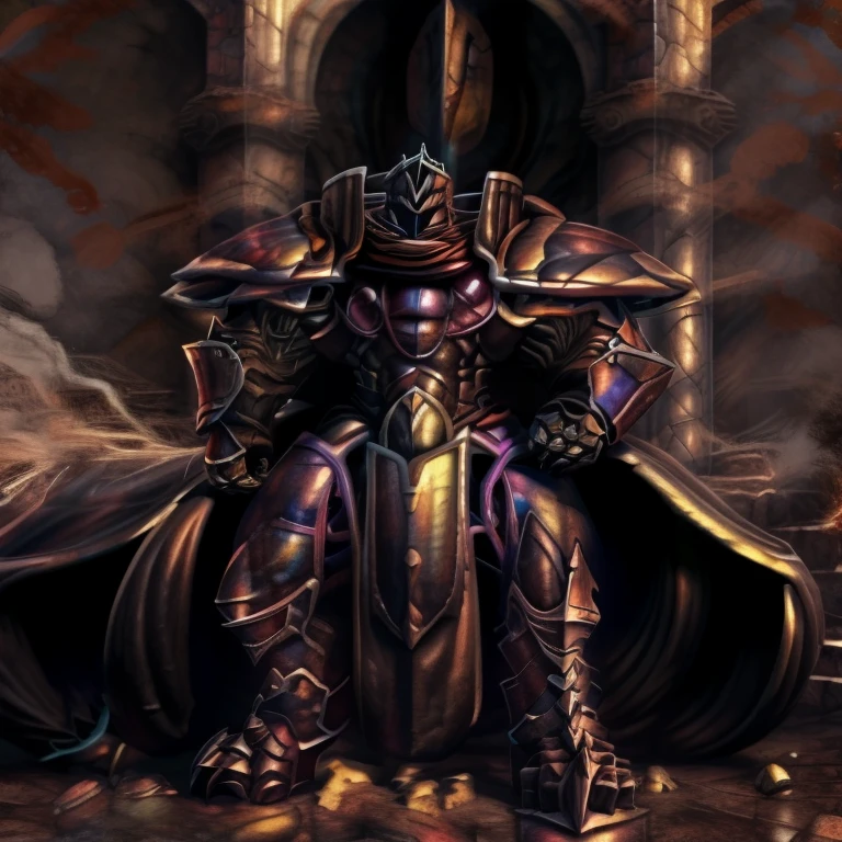(masterpiece, best quality, detailed:1.5) (Pokémon) (LUCARIO:1) (gigantic muscles:1.2), (nj5furry:1.5), detailed full body, a knight's mechanical armor, glowing wide and heavy armor, wears full body armor. massive muscles, huge pecs, chiseled abs, huge pectorals, exaggeratedly huge muscles. wearing a cloak. unusually developed muscular body big muscle, pecs, triceps, traps, waist narrow, unusually developed muscular body, Dark knight, BlackKnight_fe, The claws are sharp, Sharp teeth, He wears a black cloak on his back. sitting on the throne