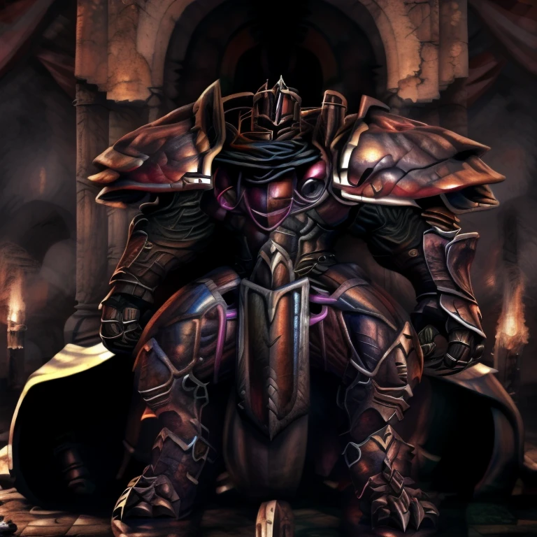 (masterpiece, best quality, detailed:1.5) (Pokémon) (LUCARIO:1) (gigantic muscles:1.2), (nj5furry:1.5), detailed full body, a knight's mechanical armor, glowing wide and heavy armor, wears full body armor. massive muscles, huge pecs, chiseled abs, huge pectorals, exaggeratedly huge muscles. wearing a cloak. unusually developed muscular body big muscle, pecs, triceps, traps, waist narrow, unusually developed muscular body, Dark knight, BlackKnight_fe, The claws are sharp, Sharp teeth, He wears a black cloak on his back. sitting on the throne