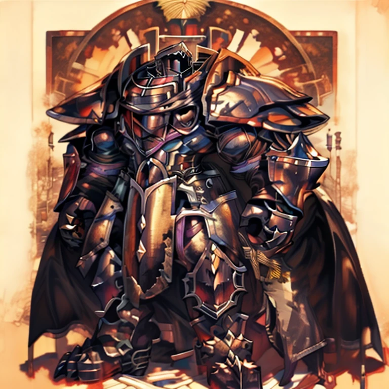 (masterpiece, best quality, detailed:1.2) (Pokémon) LUCARIO, detailed full body, a knight's mechanical armor, glowing wide and heavy armor, wears full body armor. massive muscles, huge pecs, chiseled abs, huge pectorals, exaggeratedly huge muscles. wearing a cloak. unusually developed muscular body big muscle, pecs, triceps, traps, waist narrow, unusually developed muscular body, Dark knight, BlackKnight_fe, The claws are sharp, Sharp teeth, He wears a black cloak on his back.