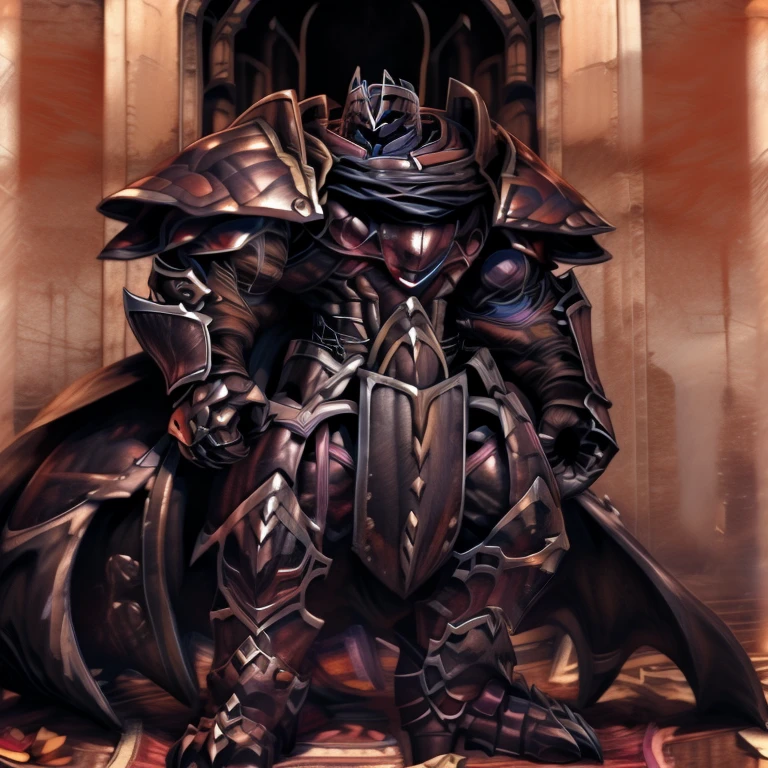 (masterpiece, best quality, detailed:1.2) (Pokémon) LUCARIO, detailed full body, a knight's mechanical armor, glowing wide and heavy armor, wears full body armor. massive muscles, huge pecs, chiseled abs, huge pectorals, exaggeratedly huge muscles. wearing a cloak. unusually developed muscular body big muscle, pecs, triceps, traps, waist narrow, unusually developed muscular body, Dark knight, BlackKnight_fe, The claws are sharp, Sharp teeth, He wears a black cloak on his back.