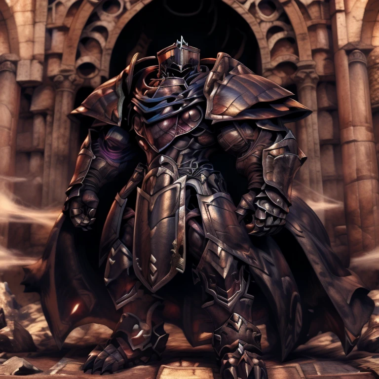 (masterpiece, best quality, detailed:1.2) (Pokémon) LUCARIO, detailed full body, a knight's mechanical armor, glowing wide and heavy armor, wears full body armor. massive muscles, huge pecs, chiseled abs, huge pectorals, exaggeratedly huge muscles. wearing a cloak. unusually developed muscular body big muscle, pecs, triceps, traps, waist narrow, unusually developed muscular body, Dark knight, BlackKnight_fe, The claws are sharp, Sharp teeth, He wears a black cloak on his back. giant