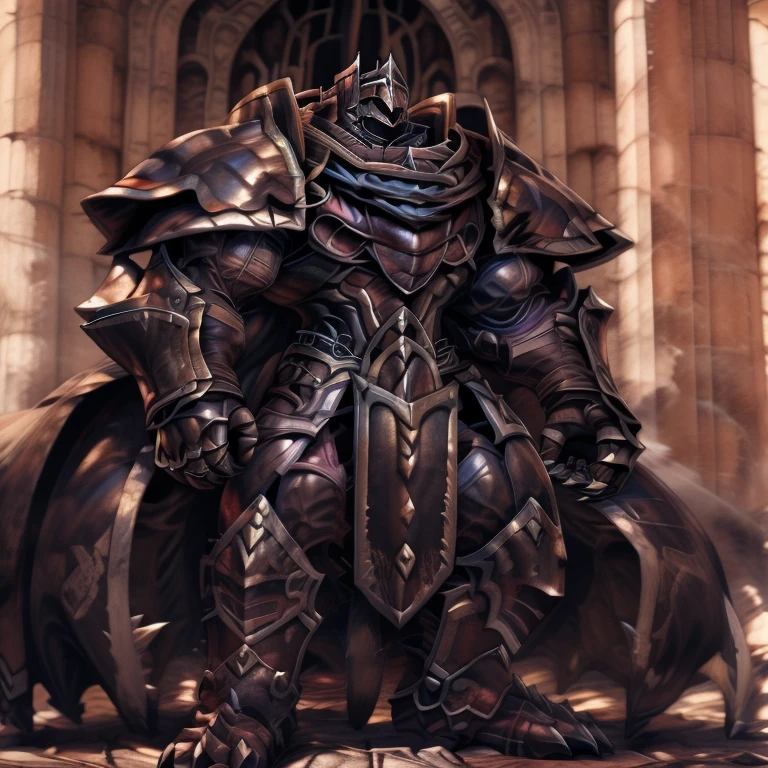 (masterpiece, best quality, detailed:1.2) (Pokémon) LUCARIO, detailed full body, a knight's mechanical armor, glowing wide and heavy armor, wears full body armor. massive muscles, huge pecs, chiseled abs, huge pectorals, exaggeratedly huge muscles. wearing a cloak. unusually developed muscular body big muscle, pecs, triceps, traps, waist narrow, unusually developed muscular body, Dark knight, BlackKnight_fe, The claws are sharp, Sharp teeth, He wears a black cloak on his back. giant