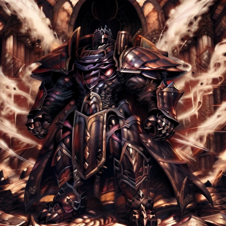 (masterpiece, best quality, detailed:1.2) (Pokémon) LUCARIO, detailed full body, a knight's mechanical armor, glowing wide and heavy armor, wears full body armor. massive muscles, huge pecs, chiseled abs, huge pectorals, exaggeratedly huge muscles. wearing a cloak. unusually developed muscular body big muscle, pecs, triceps, traps, waist narrow, unusually developed muscular body, Dark knight, BlackKnight_fe, The claws are sharp, Sharp teeth, He wears a black cloak on his back. giant