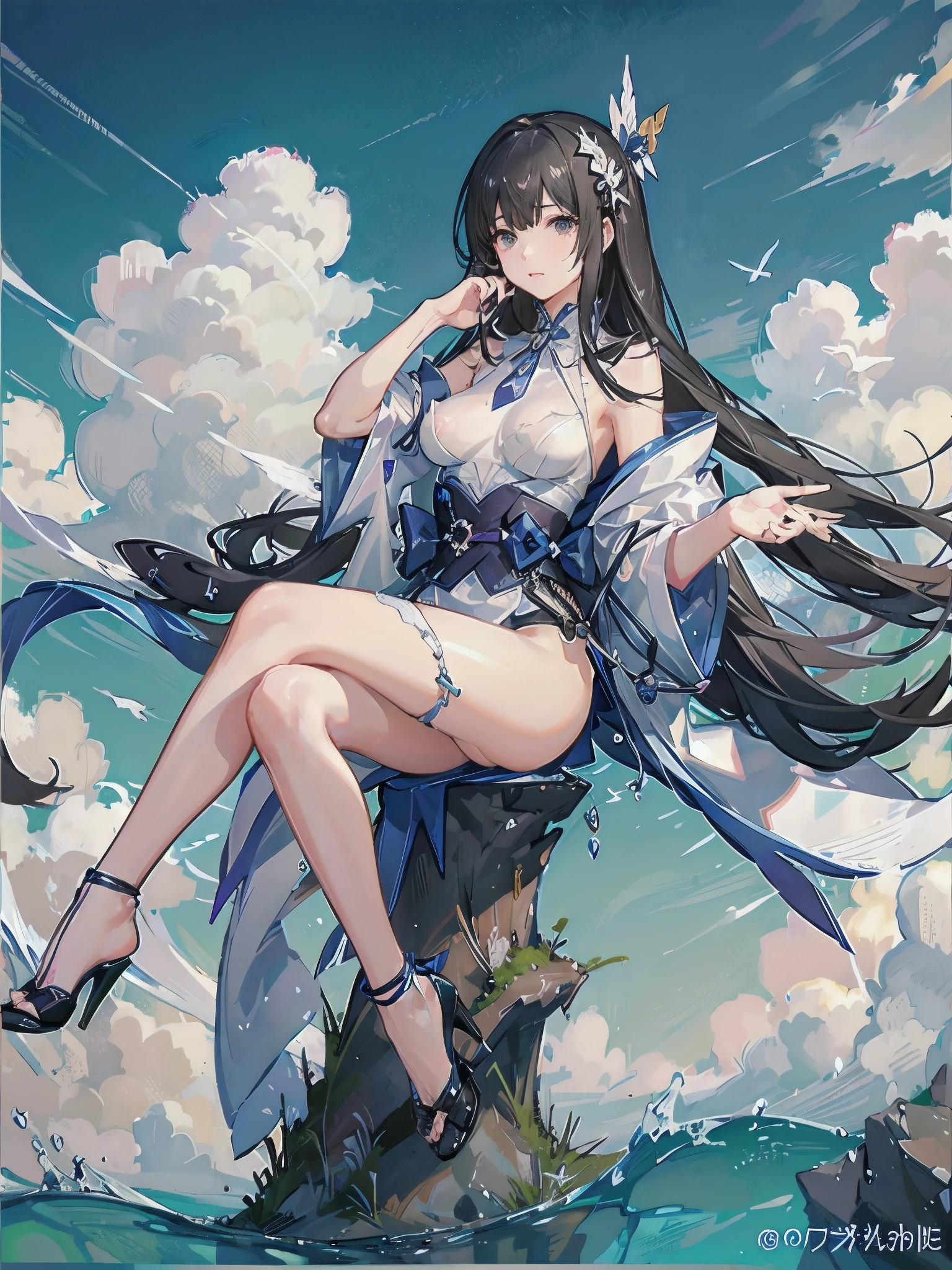 Japanese 15 year old angel naked１Masturbating with a person、Sky above the clouds、She's looking at us..、はみ出るPubic hair is visible、I feel embarrassed、Pink nipples are visible、Everyone is naked、One is a slim woman with long, fluffy, dark brown hair.、Small breasts、slender、A cup breastossy public hair. under hair. Pubic hair is visible、There are big angel wings growing on his back.、R18 illustrations、Erotic manga、Erotic illustrations、2D illustration、Japan anime、drawn by Japanese ilastrator、high resolution、4K quality、High Quality、High resolution、5 megapixels、High Detail、No correction、Masturbation、