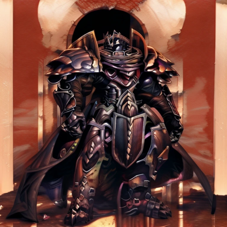 (masterpiece, best quality, detailed:1.2) (Pokémon) LUCARIO, detailed full body, a knight's mechanical armor, glowing wide and heavy armor, wears full body armor. massive muscles, huge pecs, chiseled abs, huge pectorals, exaggeratedly huge muscles. wearing a cloak. unusually developed muscular body big muscle, pecs, triceps, traps, waist narrow, unusually developed muscular body, Dark knight, BlackKnight_fe, The claws are sharp, Sharp teeth, He wears a black cloak on his back. giant