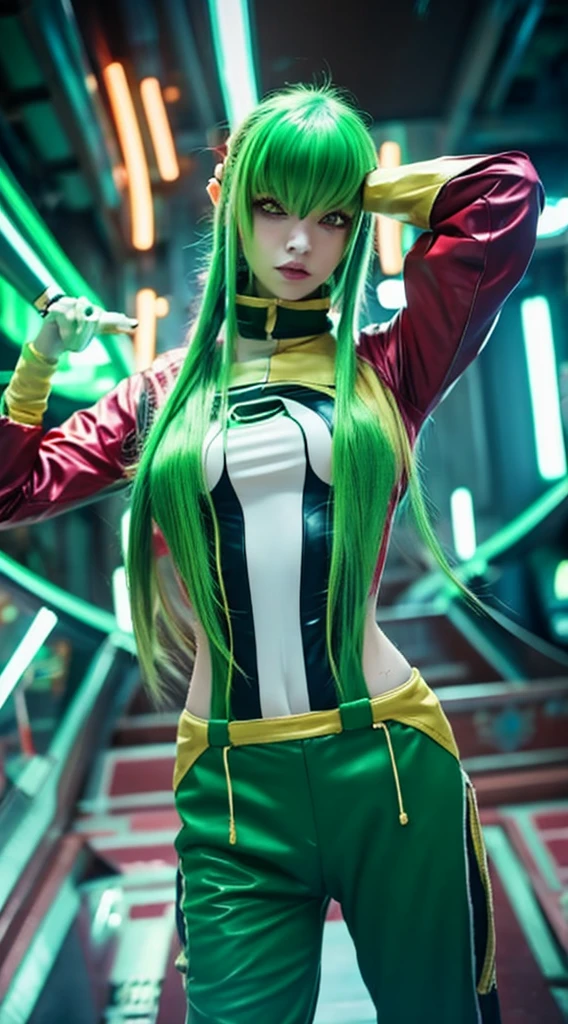 uma mulher com Green Hair e tatuagens, Cyberpunk Women Anime Women, pants, Beautiful Angry Cyberpunk Goddess, Cyberpunk art style, Cyberpunk Anime Digital Art, Cyberpunk anime art, Mysterious, Portraiture, Cyberpunk anime art, Cyberpunk themed art, Cyberpunk Dark Fantasy, arcane style, 1 girl, 腕にStar Tattoo, Asymmetrical bangs, stripe, Green Hair, green braid, Brown shirt, Star Tattoo, Horizontally, Green Hair, Long Hair, Pink Eyes, Red lips, Are standing , Cloud Tattoo, Twin Blade. Arcane Jinx. Garota de Green Hair, garota de Twin Blade, Girl in a burning place, spark, Sphere of Light, Movie Posters, Mysterious\(League of Legends\, 1 girl, 腕にStar Tattoo, Asymmetrical bangs, stripe, Green Hair, green braid, Brown shirt, Star Tattoo, Horizontally, Green Hair, Girl with braids and green hair 