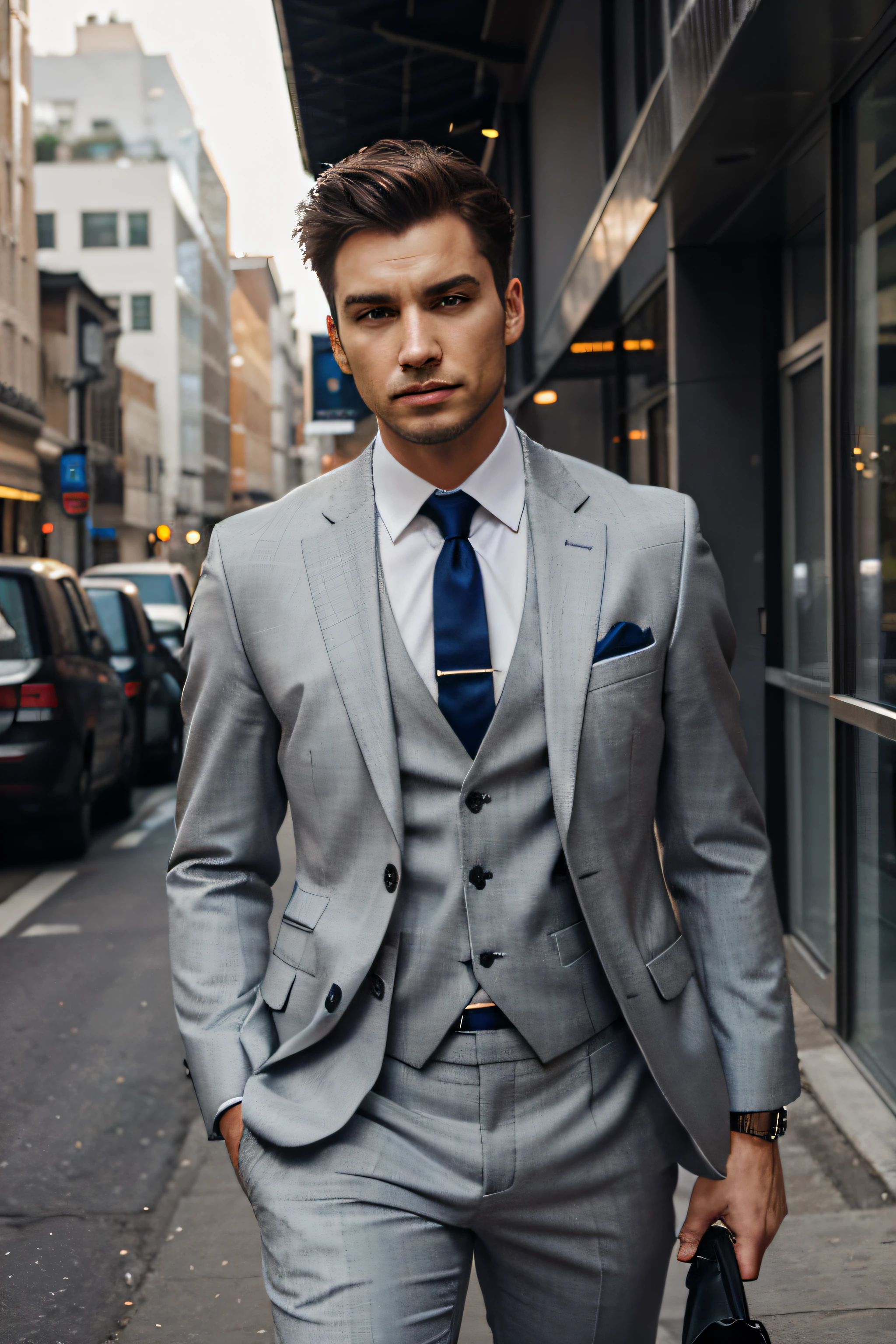 Um homem vestido com um terno cativante