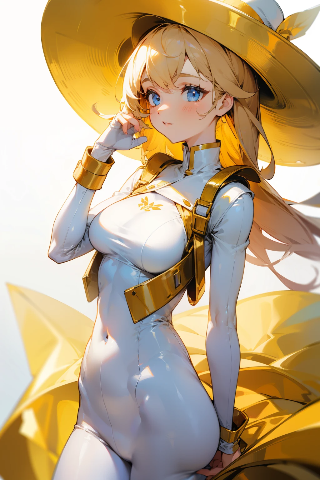 Girl, golden hat, clothes