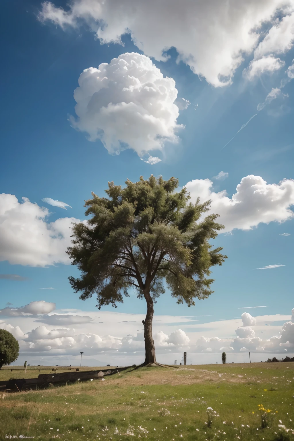 1*Once upon a time there was a cloud that was crossing the sky.
☁️
2*and that cloud found a little tree there that was drying. 
🥀
3*Suddenly it started to rain on him.
🌧️🌧️ =∆
4*Then the little tree revived. 
🌳
*5 Y la nube continuó con recordó por el mundo feliz por ah ver ayudado al arbolito 
☁️=>