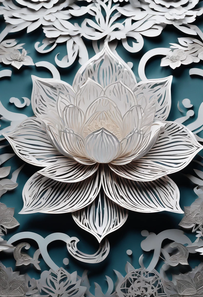 Silvery shining lotus flower,Vibrant colors, Dreamy atmosphere, Intricate details, Fascinating composition, Striking contrast, Heavenly Beauty, Mystical elements, Whimsical landscapes, Otherworldly creatures, Intricate brushwork, Surreal Landscape, Fantastic image.