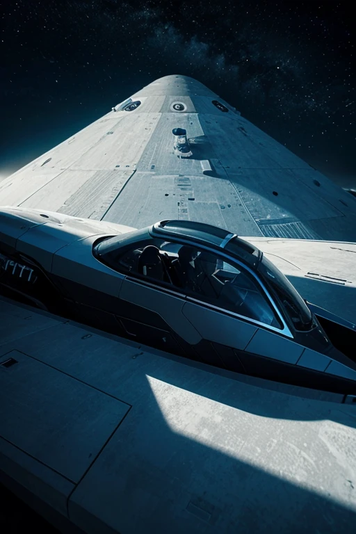 spaceship, photorealism, (high contrast), epic, stars
