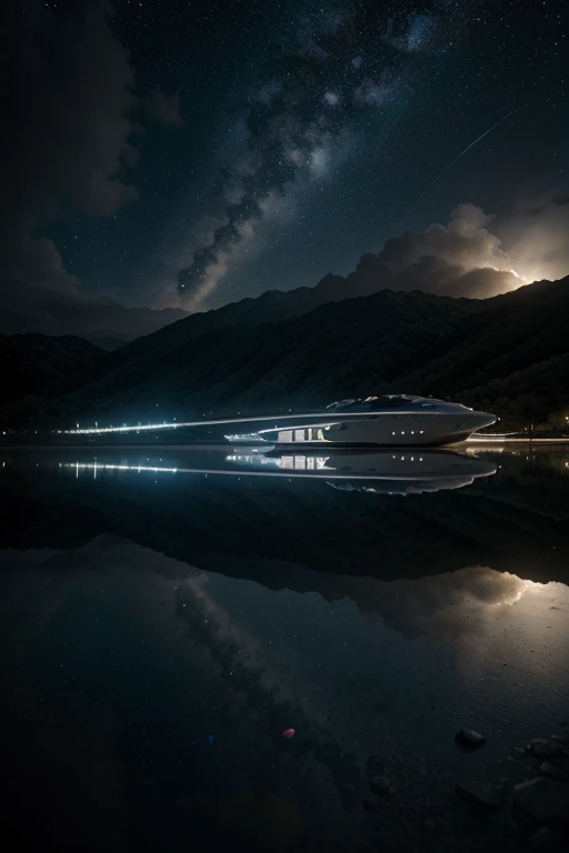 (8K),(Obra de arte),Absurdo, alto, ultra-detalhado, (1 garota:1.3),, QUEBRAR, discreet lighting, destaques sutis, aura misteriosa, QUEBRAR, panoramic photography, spaceship, stars
