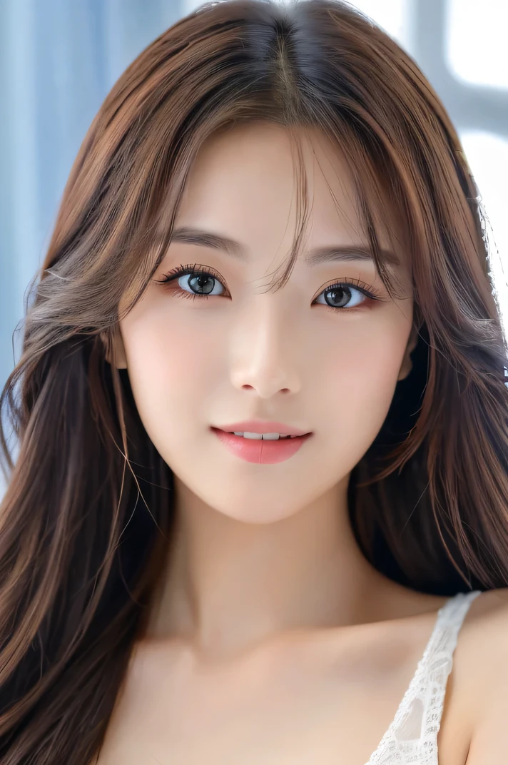 (((8k,Attention to detail,Attention to detail、highest quality,masterpiece,Attention to detail))),RAW Photos & Realistic atmosphere,Beautiful dark eyes,Mouth Details,Glossy lips,Thin eyebrows,beautiful Eyes、Soft white skin that shines in every detail、Her deep black eyes are very beautiful,Very beautiful face,Very beautiful face、A vivid face,beautiful, Glistening lips,beautiful Eyebrows,Infinite Reality, Realistic Young Gravure Idol,Very cute woman , Young Gravure Idol, Young Gravure Idol, とても美しくてかわいいbeautiful 21 year old beauty,Incredibly beautiful and elegant,beautiful 21 year old beauty,Natural soft light,(Shiny Hair,,beautiful and kind eyes:1.5),A kind smile,Shapely breasts,Long Hair,beautiful posture,No makeup,Let's take a look at the camera,Red Shirt,