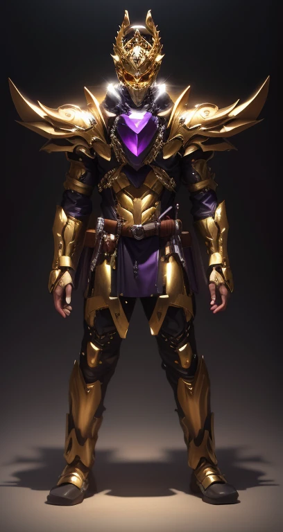 The color changes to gold and purple,Some gold and purple(Ensure its layering and armor texture,There are a lot of mechanical textures,And it's very sturdy,Gold as the main color,Purple as a secondary hue)