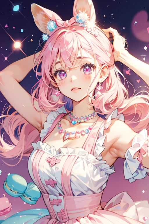 highest quality, masterpiece, High resolution, alone, {night:1.10}, {Starry Sky:1.10}, Beach, Beautifully detailed skies, {Highly detailed background:1.20}, {Eruchyan_Hirogarasu Ki Pretty Cure:1.15}, {Are standing:1.10}, View Viewer, {bikini:1.30}, purple_hair, 前hair, hair_ornament, green_eye, dull_前hair, Open_mouth, blush, pink_hair, length_hair, multiple_girl, 2girl, hair_flower, A light smile、Panties are in full view、On all fours、Erotic panties、Stick your butt out backwards、Panties digging in、Angle from behind、Enlarged breasts、Turn your ass towards me、Big Breasts、face covered in milk