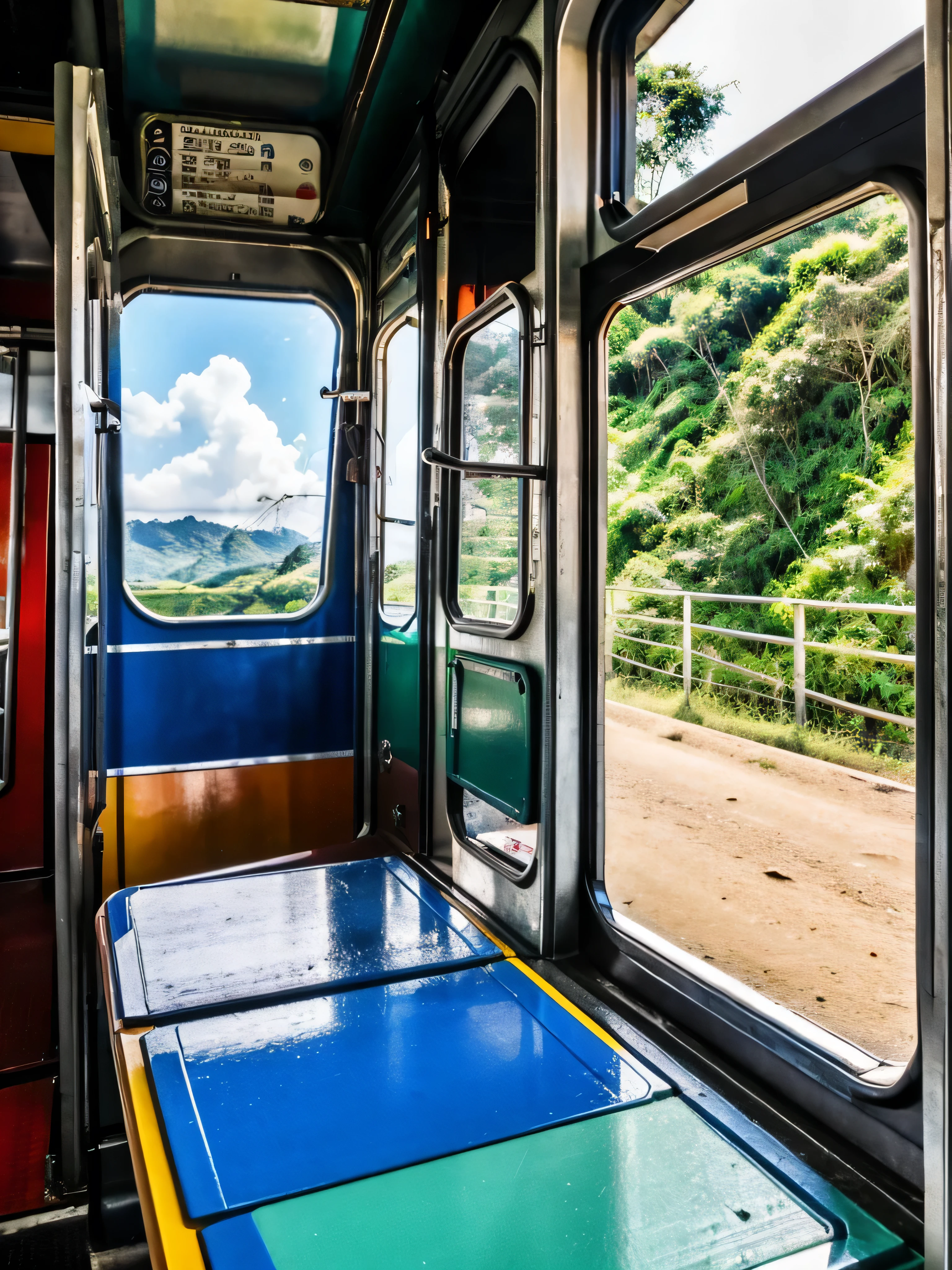 Zerk dentro de um trem bala  paisagem litoranea