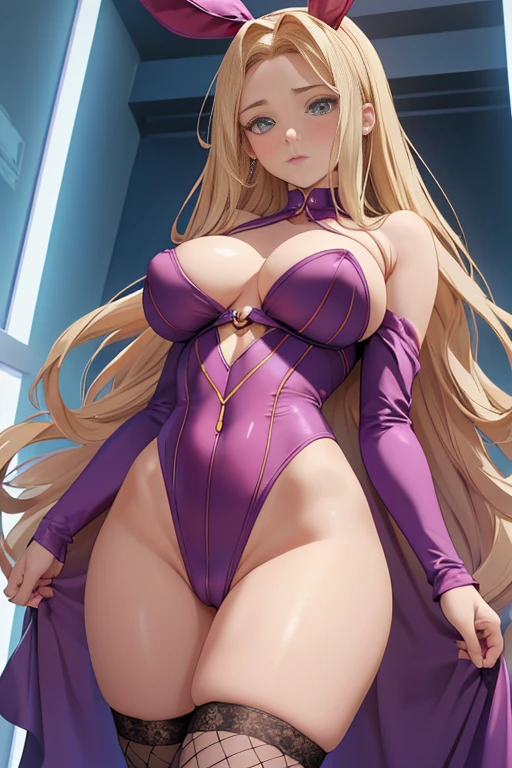 ((high definition image)), (lineas y colores bien definidos)((Best quality, Masterpiece, Nonsense)),1girll:1.9, Sexy, ( 38 years old woman), tetas naturales enormes), mature Beauty, natural beauty. Expressive blue eyes, shoulder-length, Long hair,Loose and fluffy hair),using only stockings (light blue super tight micro silk bunny suit), ecchi, illuminated room, big tits, big butt, sexy pose, hard niples, sweaty skin, (fishnet stockings), open legs, erected nipples, cute sexy face, wet skin, showing her crotch, detailed vagina, lewd expresions,she is extremely horny, ara ara face, micro sexy open lace lingerie, caderas anchas, piernas hermosas y largas, chica madura muy sexy, barely grow pubic hair, milf, natural body, pechos gigantescos, naughty mom waiting at home, half naked, beautiful nipples, ((Elizabeth Olsen as Scarlett witch anime version)), blonde