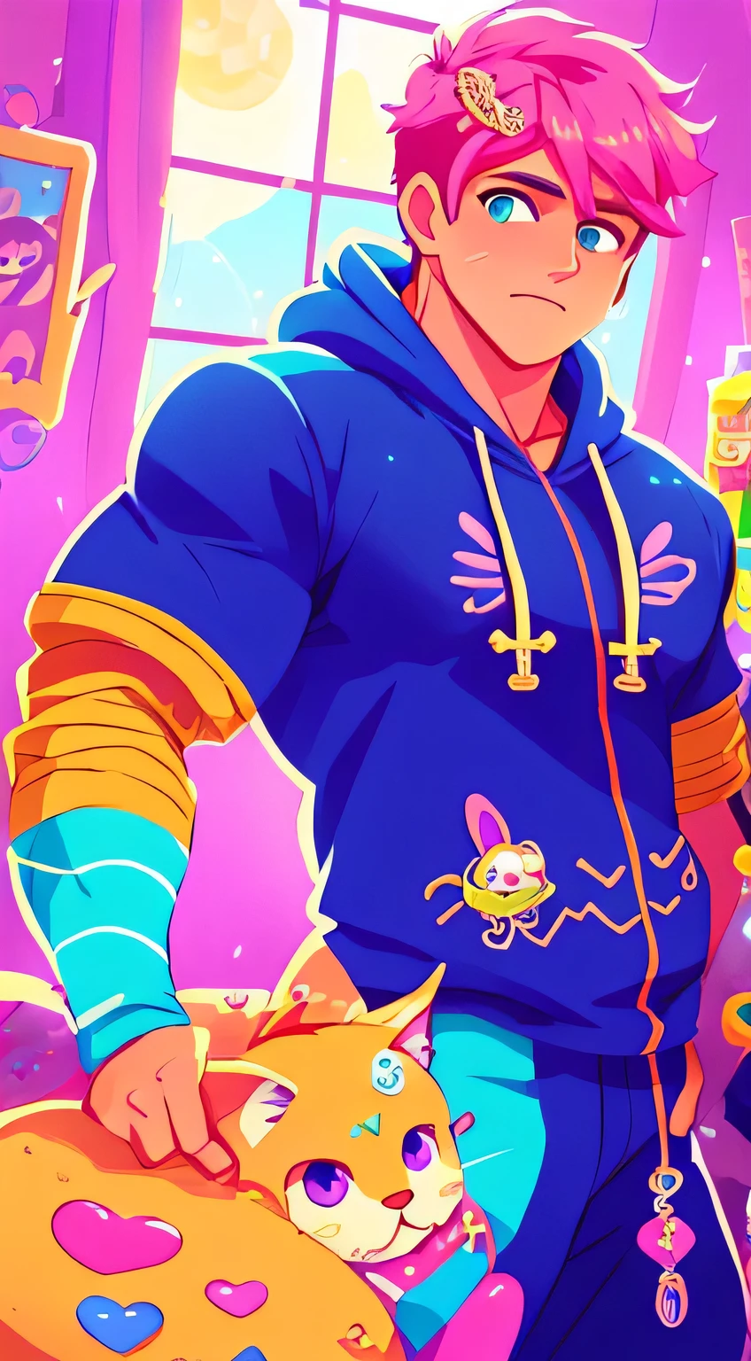 Two boys, one pinkshortbhair, one brown long-haired . Portraits,{heart effects},{Vivid Color},Pink background, multiple monochromatic colors,Wind,looking at viewer,pretty,{{Pink hospital room}}, {bandages},{pop syringe},short hair/ long hair,,Vivid Color,Beautiful, detailed eyes, jewel-like eyes, colorful eyes, sparkling eyes,{{{Youth}}},Good looking guy,{{{boy}}},{Top quality},{{Colorful mass pills}},{{{colorful mass capsule pills}}},moe sleeves,hoodie,hairpin,rabbit,pink effect,purple cross,pink heart,stuffed cat,pink hair,top quality,CG,High Resolution,Illustration,Beautiful detailed eyes,looking at viewer,finely drawn, {Art Book}, {{Vivid Color}},Long lashes, lots of lashes,{{Face close-up}},leaning to the side,{{{Male}}},mysterious,night,{young men},{{adult men}},{{{sanpaku eyes}}}, {{{scornful eyes}}},{{{He's handsome}}}, {{Beautiful young man}},{{{{Good looking guy}}}}, Colorful, Beautiful, detailed eyes, jewel-like eyes,colorful eyes, sparkling eyes,{{{{{boy}}}}},Wind,{1boy},{1 person} hyper jock, moon