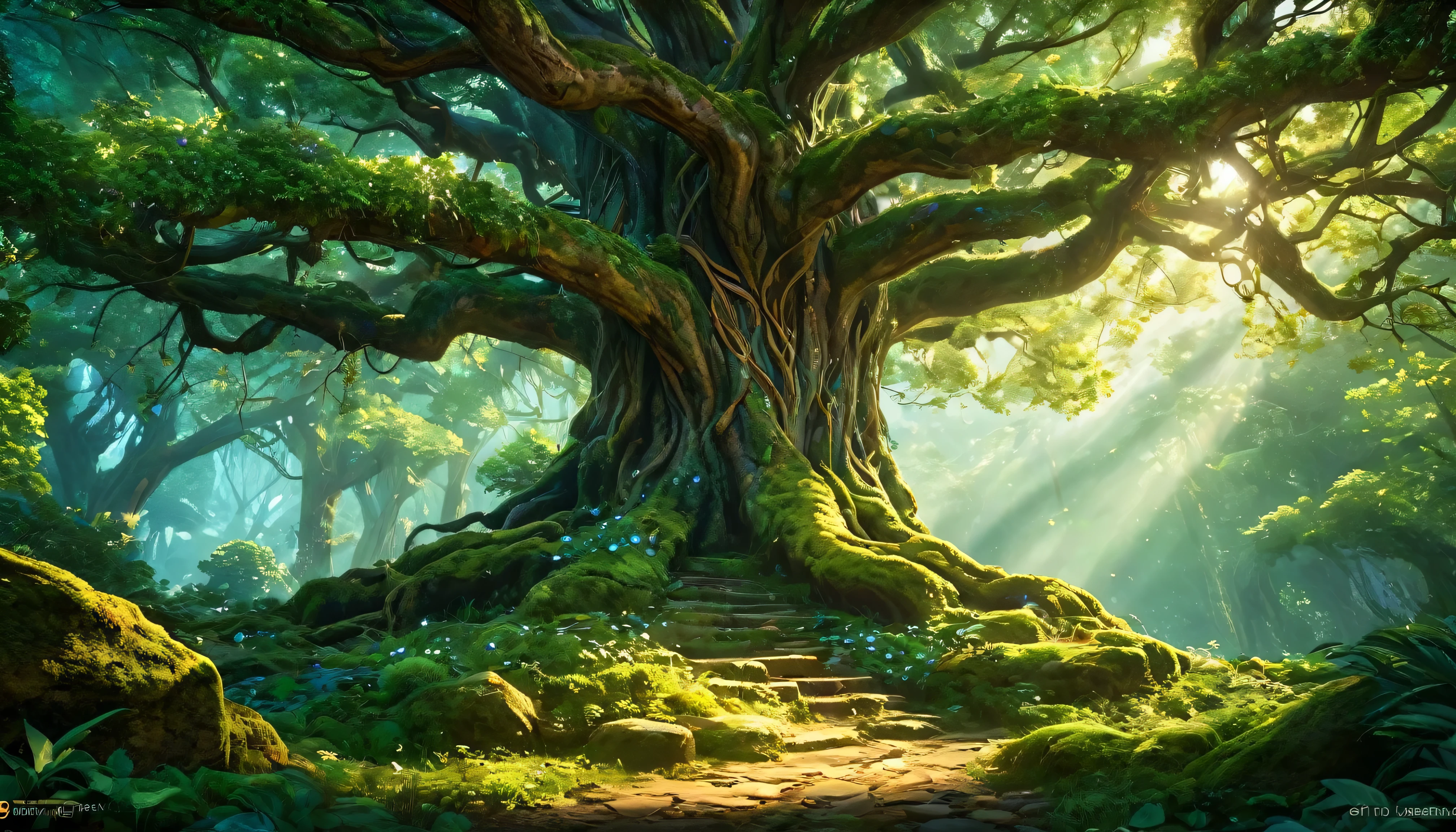 (anime, fantasy), (best quality, high resolution, depth of filed, HDR:1.2), (A majestic ancient elven forest, dense ancient tree, dense lush foliage, unique vegetation), fantastical landscapes, vibrant colors, majestic, enchanted, elven runes, magical atmosphere, beautiful, extremely detailed, intricate, delicate, serene fantasy, light filtering through the trees, bokeh, cinematic lighting, 8k, high quality