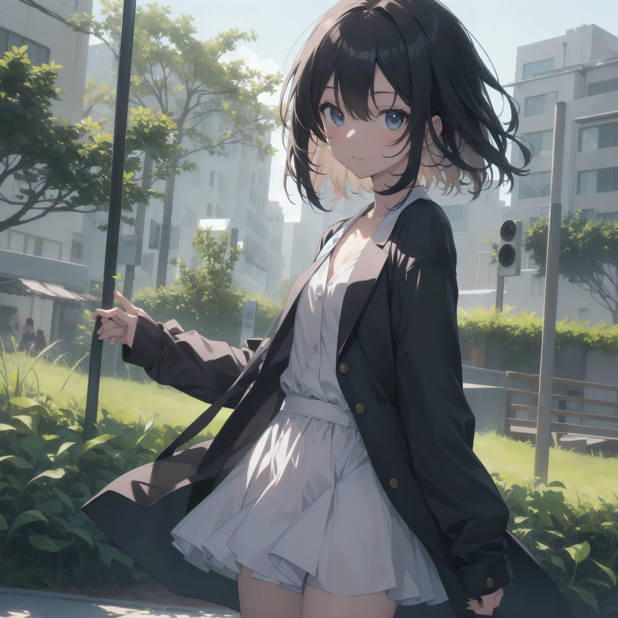 ultra-absurdres-Top quality by artist God, ultra-detailed, high resolution, anime moe artstyle, best anime 8k konachan wallpaper, pixiv contest winner, pool:2810, perfect ???????,break, 1girl, (Please draw a girl walking grass alone. )break,(Solo,little female, 13-year-old:1.3),Full limbs, complete fingers,a junior high school student, (very short hair), short cut, flat chest, , small butt, small black eyes, beautiful detailed eyes, well-proportioned iris and pupils, expressive eyes, highres detailed hair, soft expression, sleeveless dress, sundress, straw hat, (Detailed Lighting), (Detailed background), outdoors, summer, in the meadows route. break,super detailed skin, Best cinematic lighting powered by famous artist, 8k,beauty illustration,photoshop_(medium),very aesthetic,break,((artist:yua_(checkmate) )), artist:clamp ,artist:carnelian ,artist:kantoku ,
