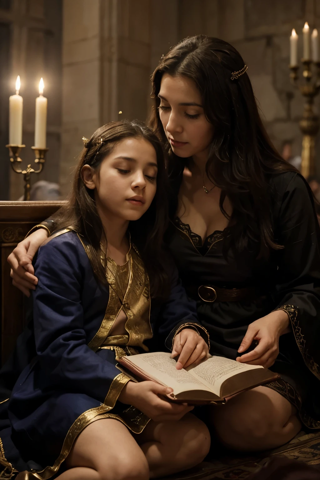 Una imagen basada en esta historia: En un reino lejano, two kings reigned with wisdom and justice, pero sus corazones anhelaban tener un heredero que continuara su legado. Sin embargo, la reina, a pesar de sus ruegos a los dioses, I couldn't conceive a .
Desesperados, The kings consulted the wisest wizards and sorcerers of the kingdom. Tras largas deliberaciones, It was revealed that the queen had been the victim of an ancient spell, lanzado por una bruja malvada que envidiaba su felicidad.
Determinados a romper el maleficio, los reyes emprendieron un viaje peligroso en busca de la bruja. After overcoming many obstacles, finalmente la encontraron y la persuadieron de levantar el hechizo.
De vuelta en el reino, The queen became pregnant and gave birth to a beautiful prince. Sin embargo, la malvada bruja, resentida por haber sido derrotada, cast one last spell on the boy, condemning him to sleep eternally when he , a menos que recibiera un beso de amor verdadero.
The years passed and the prince grew up in a kingdom full of love and hope. When he turned sixteens fulfilled and the prince fell into a deep sleep.. The entire kingdom was plunged into sadness, but the queen never lost faith in true love.
Finalmente, a brave princess came to the kingdom, determined to wake up the prince. Con un beso lleno de amor verdadero, He broke the spell and the prince woke up, llevando la felicidad de nuevo al reino y confirmando que el amor siempre triunfa sobre la maldad.
