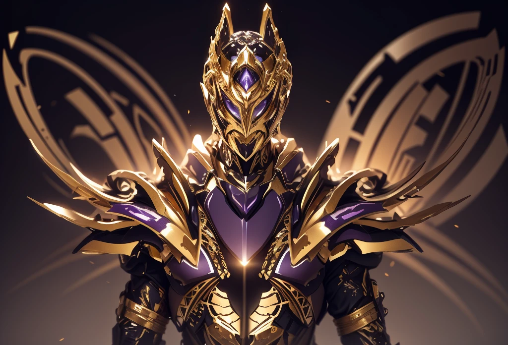 The color changes to gold and purple，Some gold and purple（Ensure its layering and armor texture，There are a lot of mechanical textures，Gold as the main color，Purple as a secondary hue）