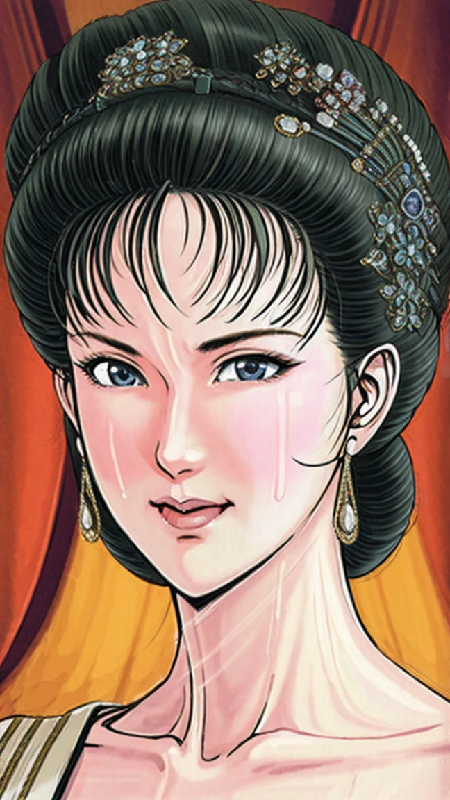 (best quality), (very aesthetic), (ultra-detailed), (best illustration),(a mature female),(NSFW),(perfect face),Suikoden,Mrs. Lin,((full_body)),((full_nude)),red cheek,sweating,skinny,hairly pussy,ahegao,chinese traditional bed room,