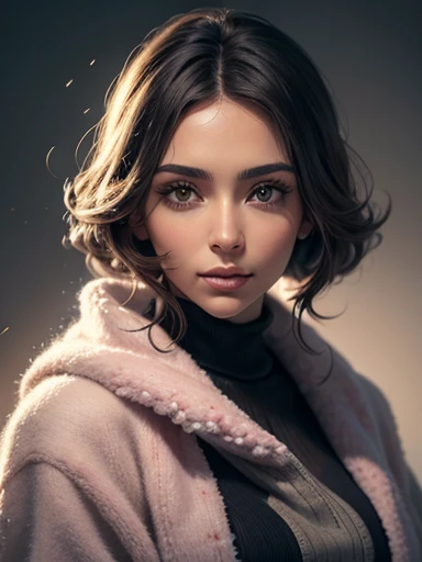 {Kim Kardashian}, melhor qualidade,16k,high resolution,Obra de arte:1.2),ultra-detalhado,realista,retrato, inteligente e confiante, Fuzzy pink wool coat,olhos detalhados, detailed lips,inteligente, na moda, soft lighting,  brisa, atmosfera serena,criatividade,harmonia,energia positiva,Feeling of tranquility,felicidade,artistic style,meticulous attention to detail,professional illustration,exquisite rendering,cores vivas,vista perfeita,Perfectly balanced composition,efeitos de pintura hipnotizantes,obra de arte inspiradora