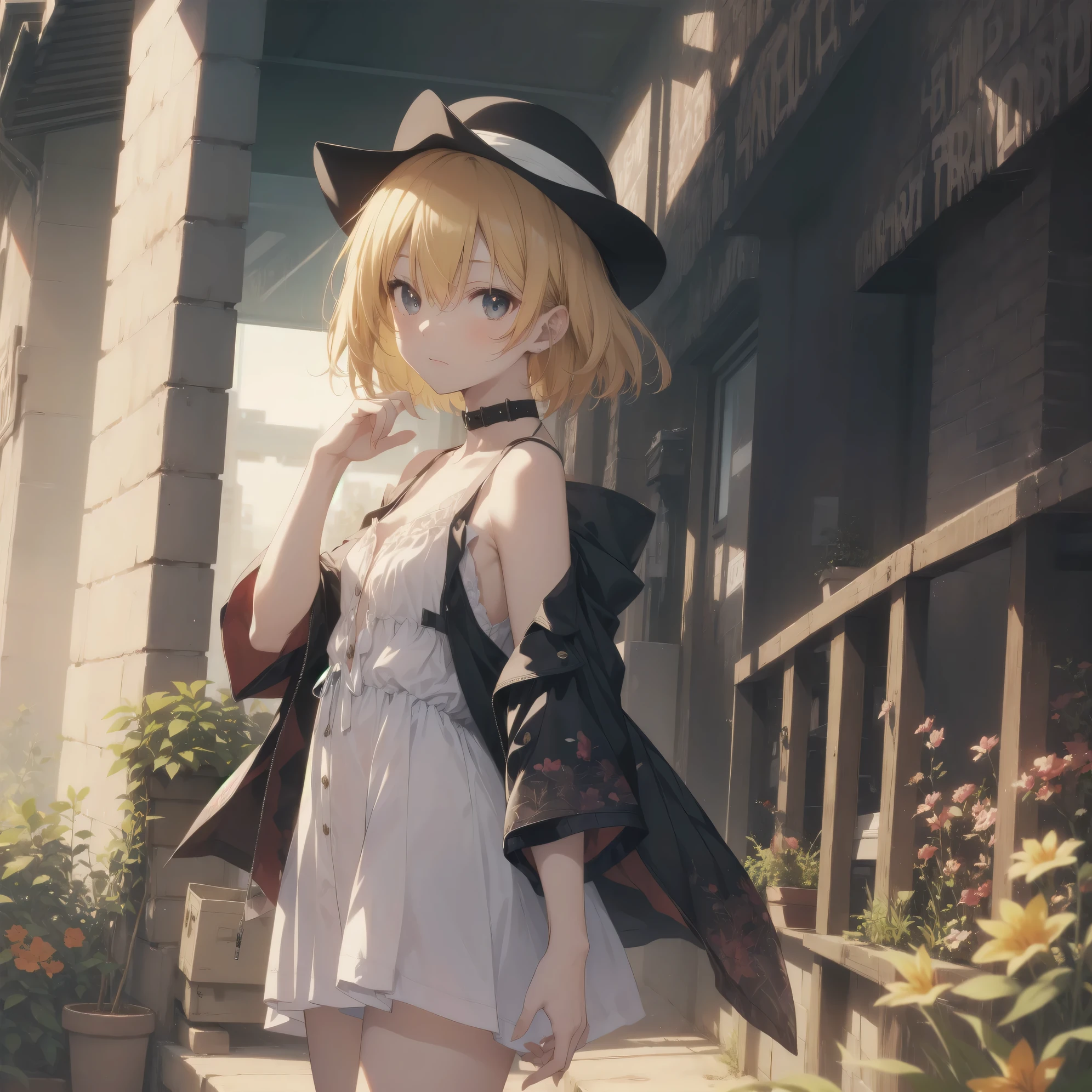 ultra-absurdres-Top quality by artist God, ultra-detailed, high resolution, anime moe artstyle, best anime 8k konachan wallpaper, pixiv contest winner, pool:2810, perfect anatomy,break, 1girl, (Please draw a girl walking grass alone. )break,(Solo,little female, 11-year-old:1.3),Full limbs, complete fingers, (very short hair,straw hat), flat chest, , small butt, small black eyes, beautiful detailed eyes, well-proportioned iris and pupils, expressive eyes, highres detailed hair, soft expression, sleeveless dress, sundress, (Detailed Lighting), (Detailed background), outdoors, summer, in the meadows route. break,super detailed skin, Best cinematic lighting powered by famous artist, 8k,beauty illustration,photoshop_(medium),very aesthetic,break,((artist:yua_(checkmate) )), artist:clamp ,artist:carnelian ,artist:kantoku ,