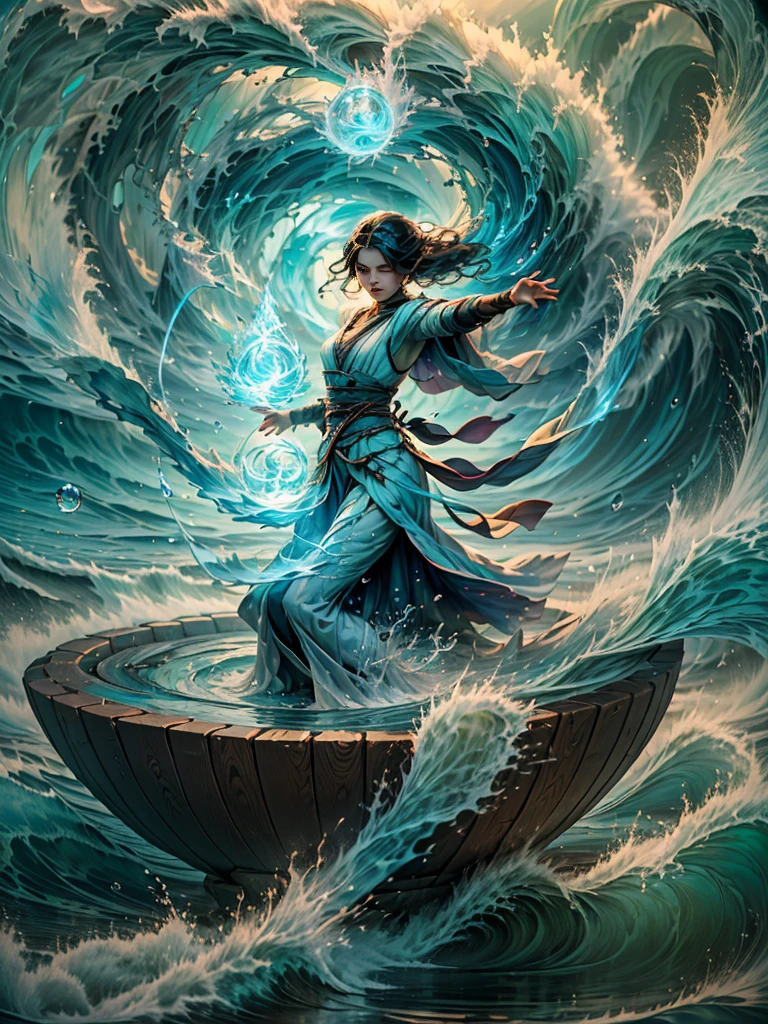 ((best quality)), ((masterpiece)), (detailed), (realistic), (official art), (extremely detailed CG unity 8k wallpaper), (water magic:1.2), (manipulating water:1.1), (elemental control:1.2), (graceful movements:1.1), (aquatic beauty:1.2), (mystical powers:1.2), (serene expression:1.1), (flowing tides:1.2), (sparkling droplets:1.2), (enchanted aura:1.1), (magical incantation:1.2), (rippling waves:1.2), (splendid water formations:1.1), (emerging from a water vortex:1.2), (resonating with nature:1.2), (commanding the elements:1.2), (translucent veil:1.1), (wisdom and power:1.2), (whirlpool of enchantment:1.2), (glowing water glyphs:1.1), (harmony with the sea:1.2), (mysterious origins:1.2), (harmonious balance:1.1), (serene strength:1.2), (spellbinding spectacle:1.2), (immersing in liquid magic:1.1), gorgeous woman [Elizabeth II:Maude Adams:0.45] (embracing her destiny:1.2)