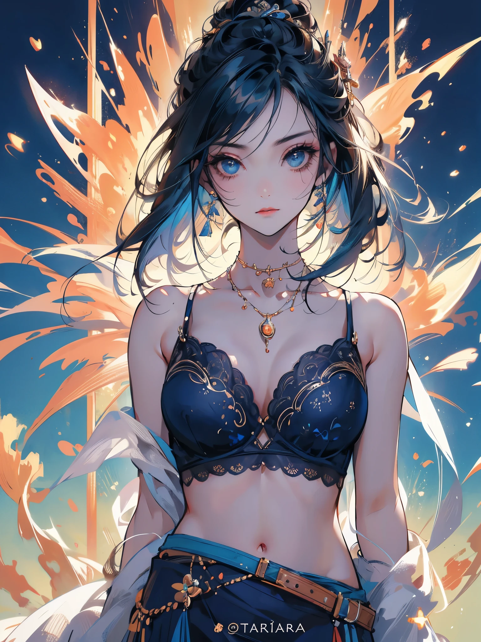 Maximum quality, Obra de arte, ultra high resolution, (Fotorrealista: 1.4), Foto CRU, 1 garota, cabelo castanho claro, Cabelo Bob, Pele brilhante, corpo molhado, dramatic lighting, corpo todo,, bra blue, Costas em T Azul, Pequeno, Mulher de 15 anos, Obra de arte, Postura curvada